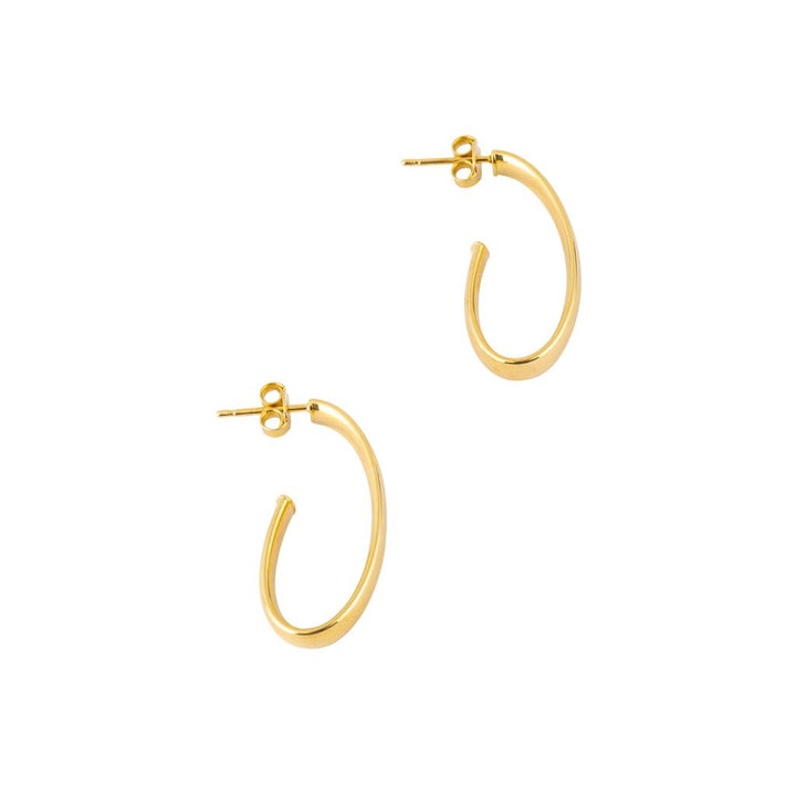 Boucles d'oreilles en or jaune 18k style anneau de 15mm