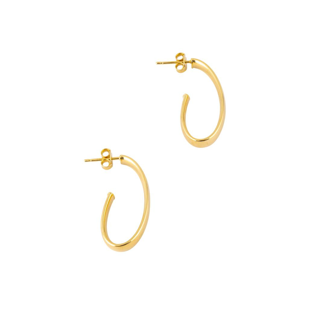 Boucles d'oreilles en or jaune 18K style anneau de 15mm