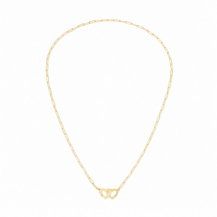 Collier dinh van Double Cœurs XS en or jaune 18k 645201