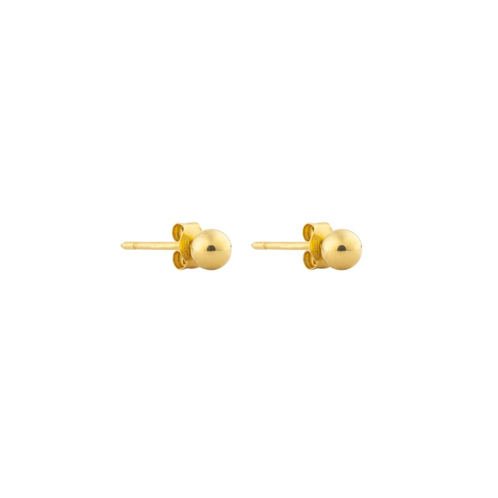 18K yellow gold stud style earrings 4mm