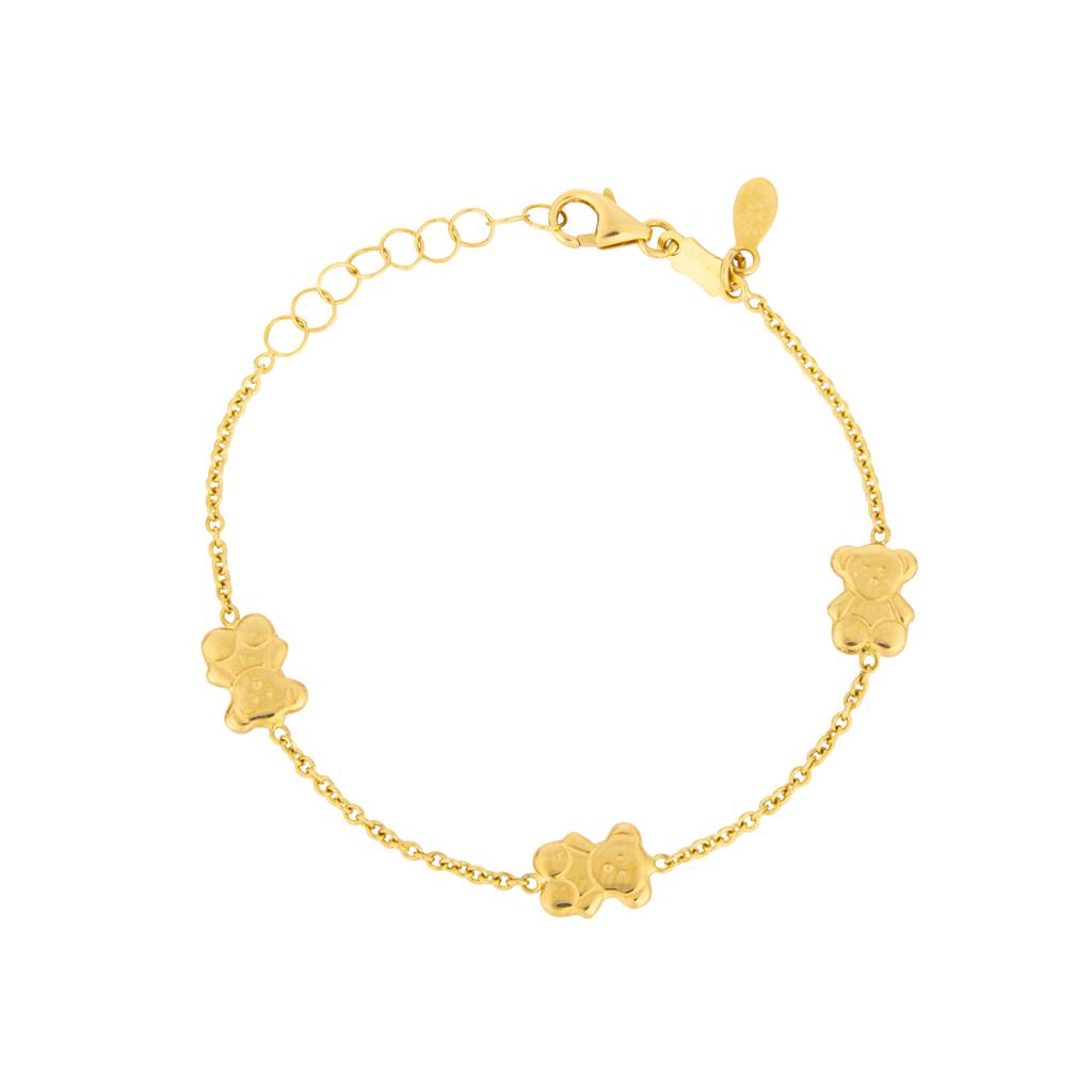 4mm Cable style 18K yellow gold baby bracelet