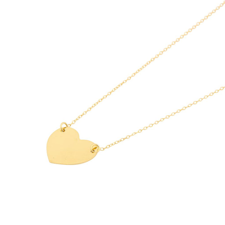 Fancy style 18K yellow gold chain with a heart pendant