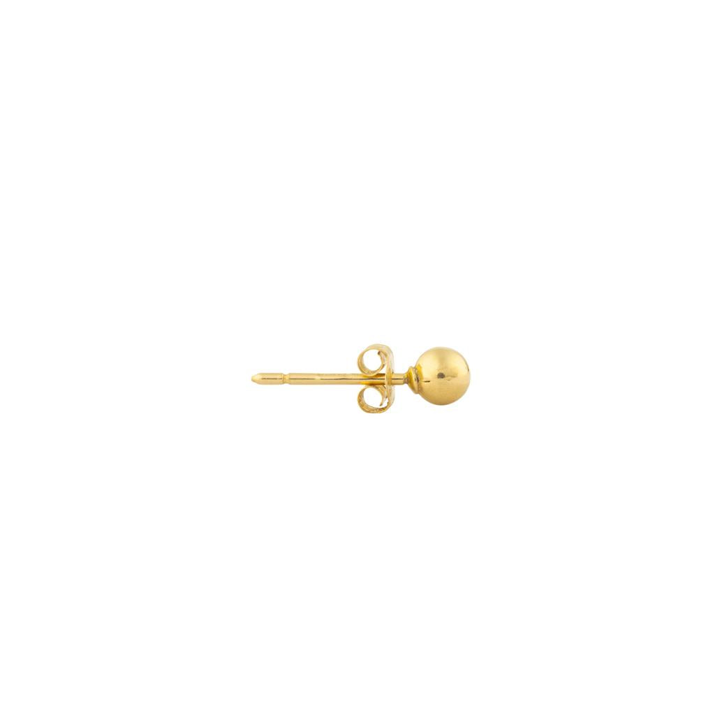 18K yellow gold stud style earrings 4mm