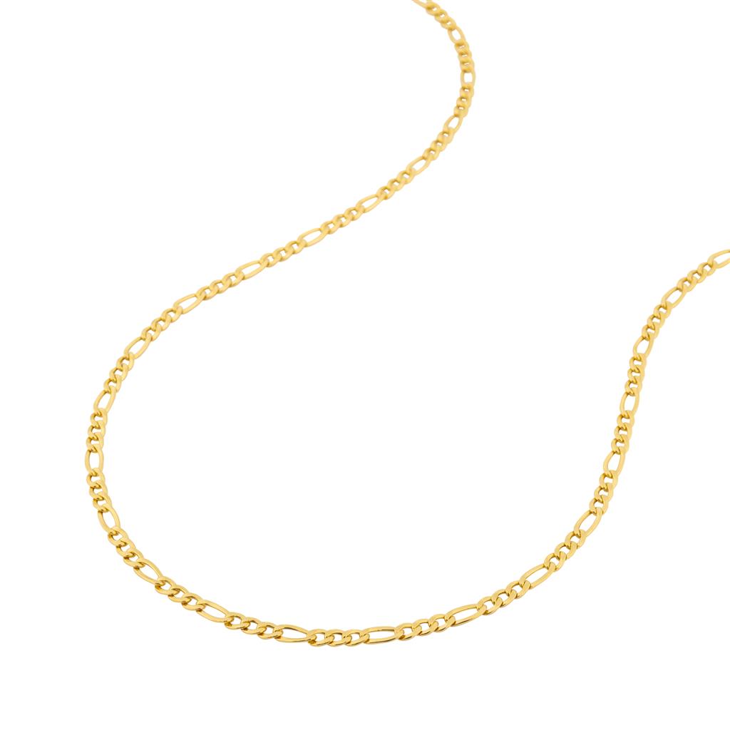 Chaîne en or jaune 18K style Figaro 3mm