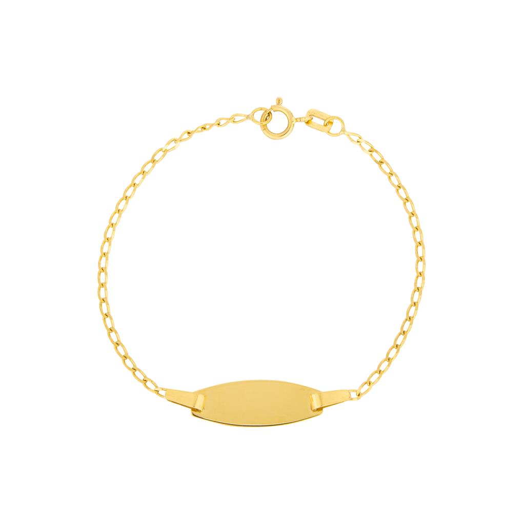 4mm Curb style 18K yellow gold baby bracelet