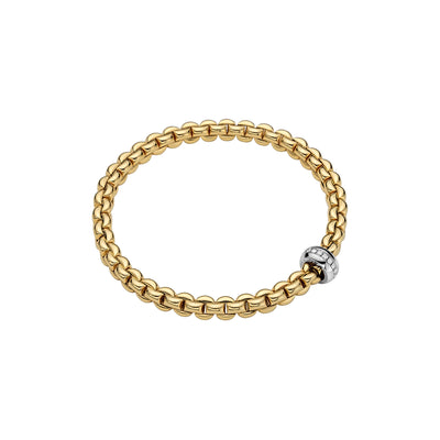 Bracelet FOPE Eka Flex’it en or jaune et blanc 18k taille M avec diamants 72110BX_BB_G_XBX_00M