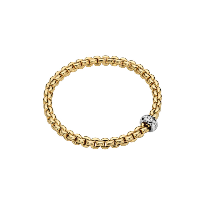 Bracelet FOPE Eka Flex’it en or jaune et blanc 18k taille M avec diamants 72110BX_BB_G_XBX_00M