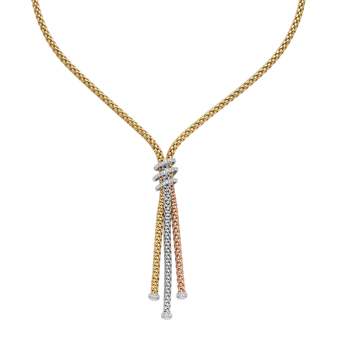 Collier FOPE Prima Lariat en or 18k trois tons avec pavé de diamants 75108CX_PB_4_BBX_043