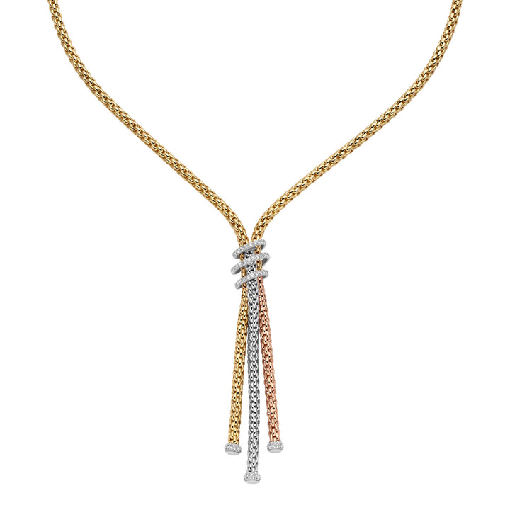 Collier FOPE Prima Lariat en or 18k trois tons avec pavé de diamants 75108CX_PB_4_BBX_043