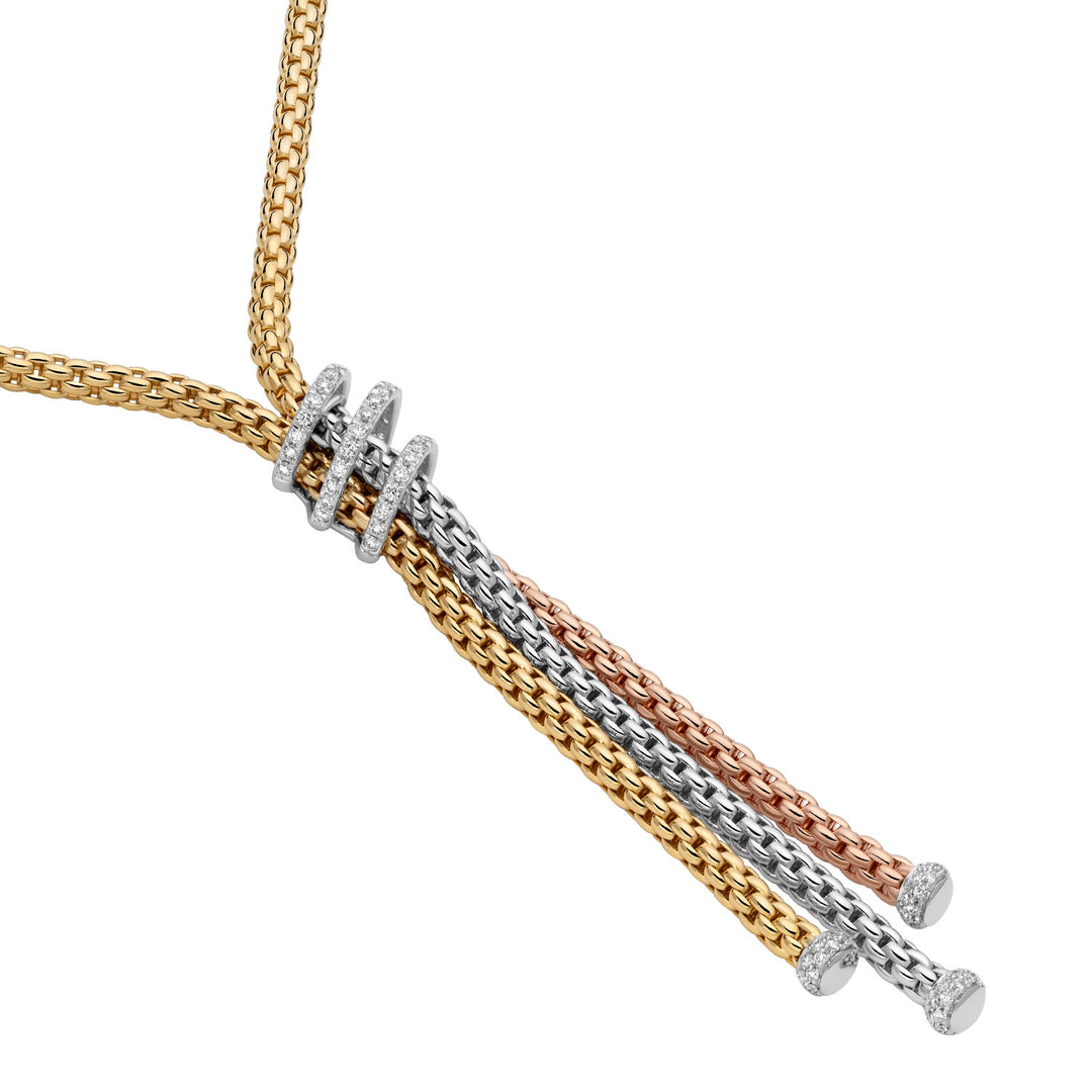 Collier FOPE Prima Lariat en or 18k trois tons avec pavé de diamants 75108CX_PB_4_BBX_043