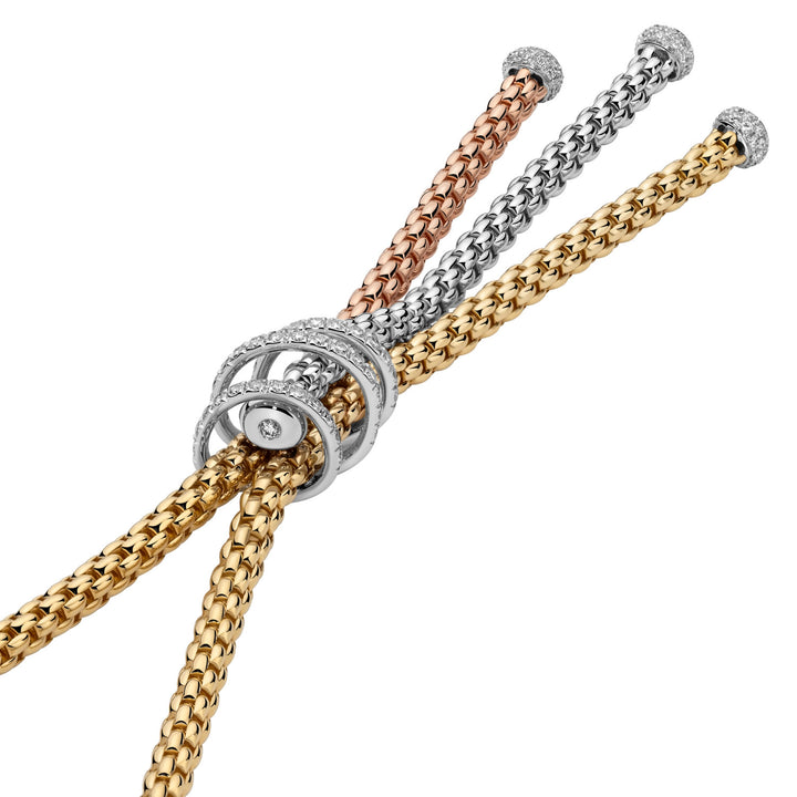 Collier FOPE Prima Lariat en or 18k trois tons avec pavé de diamants 75108CX_PB_4_BBX_043