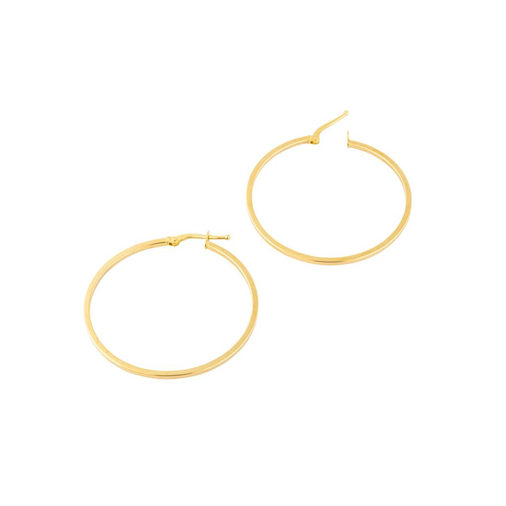 Boucles d'oreilles en or jaune 18K style anneau de 35mm