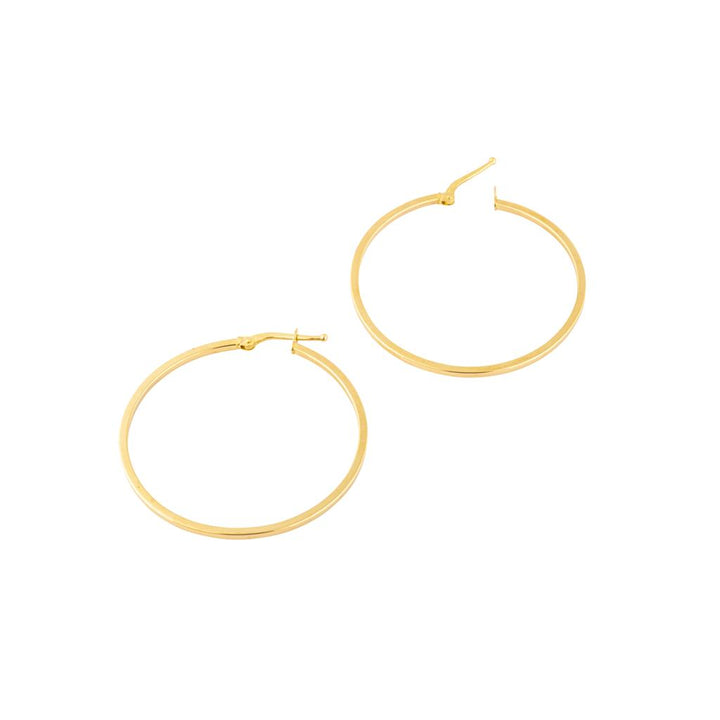 18K yellow gold hoop earrings 35mm