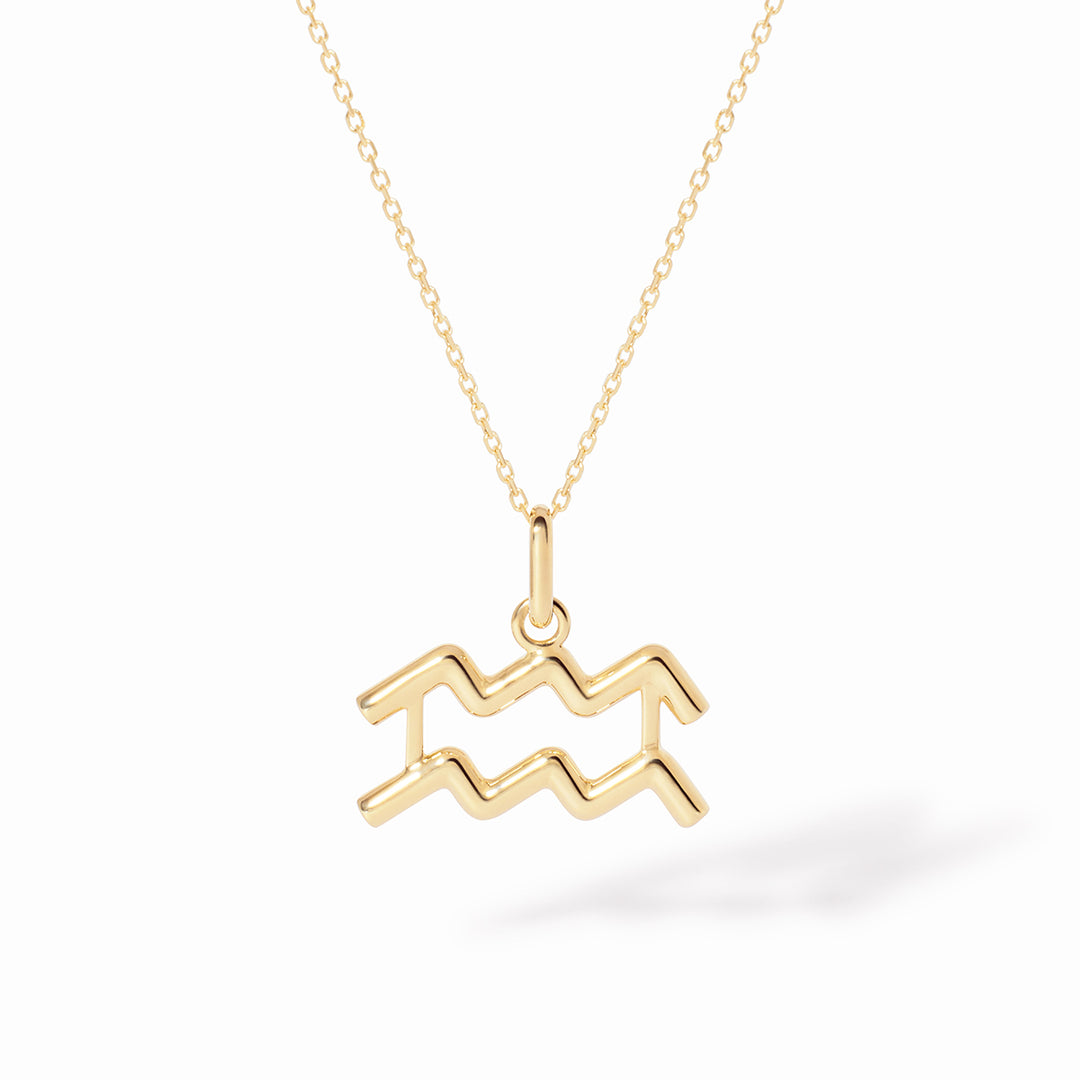 Pendentif dinh van Les Signes Verseau petit modèle en or jaune 18k 789111