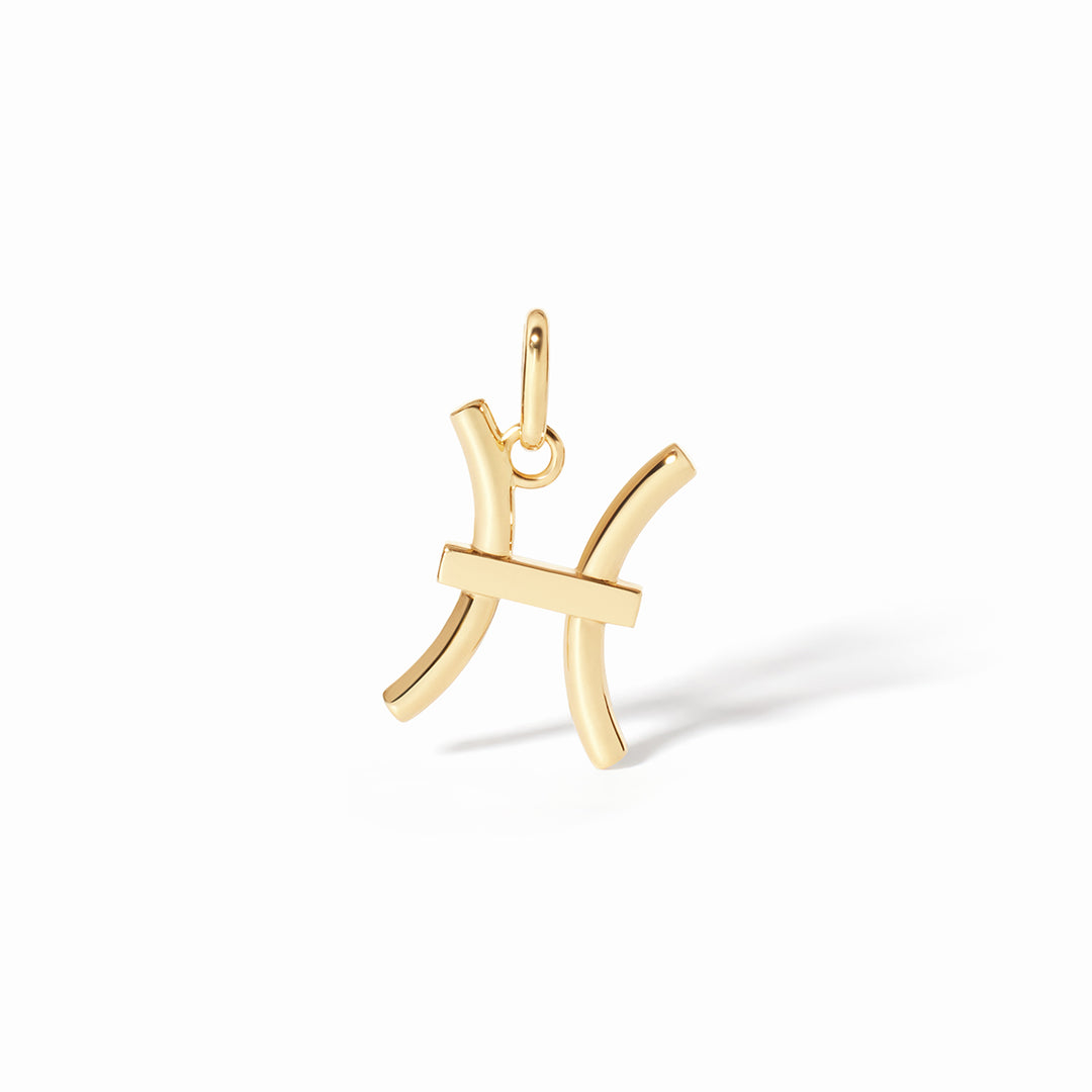 Pendentif dinh van Les Signes Poisson petit modèle en or jaune 18k 789121