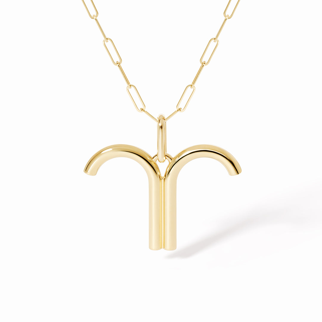 Pendentif dinh van Les Signes Bélier grand modèle en or jaune 18k 789211