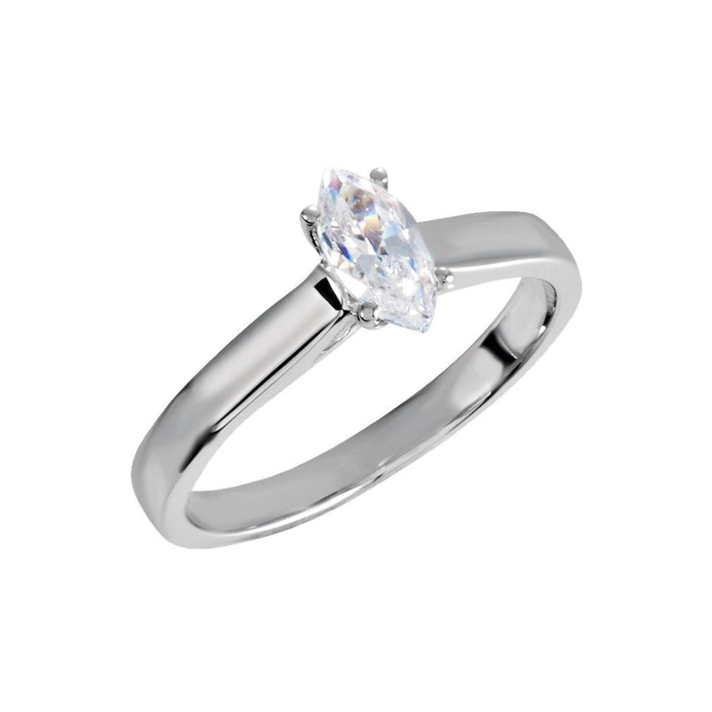 Bague Solitaire en or blanc 14k