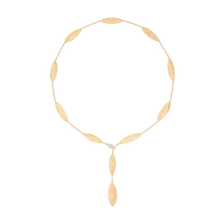 Marco Bicego Lunaria Twist 18K Yellow Gold Diamond Lariat Necklace CB2898_B_YW_Q6