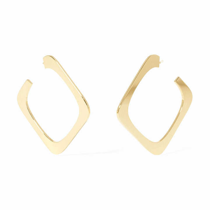 Boucles d'oreilles Créoles dinh van Impression grand modèle en or jaune 18k 814701