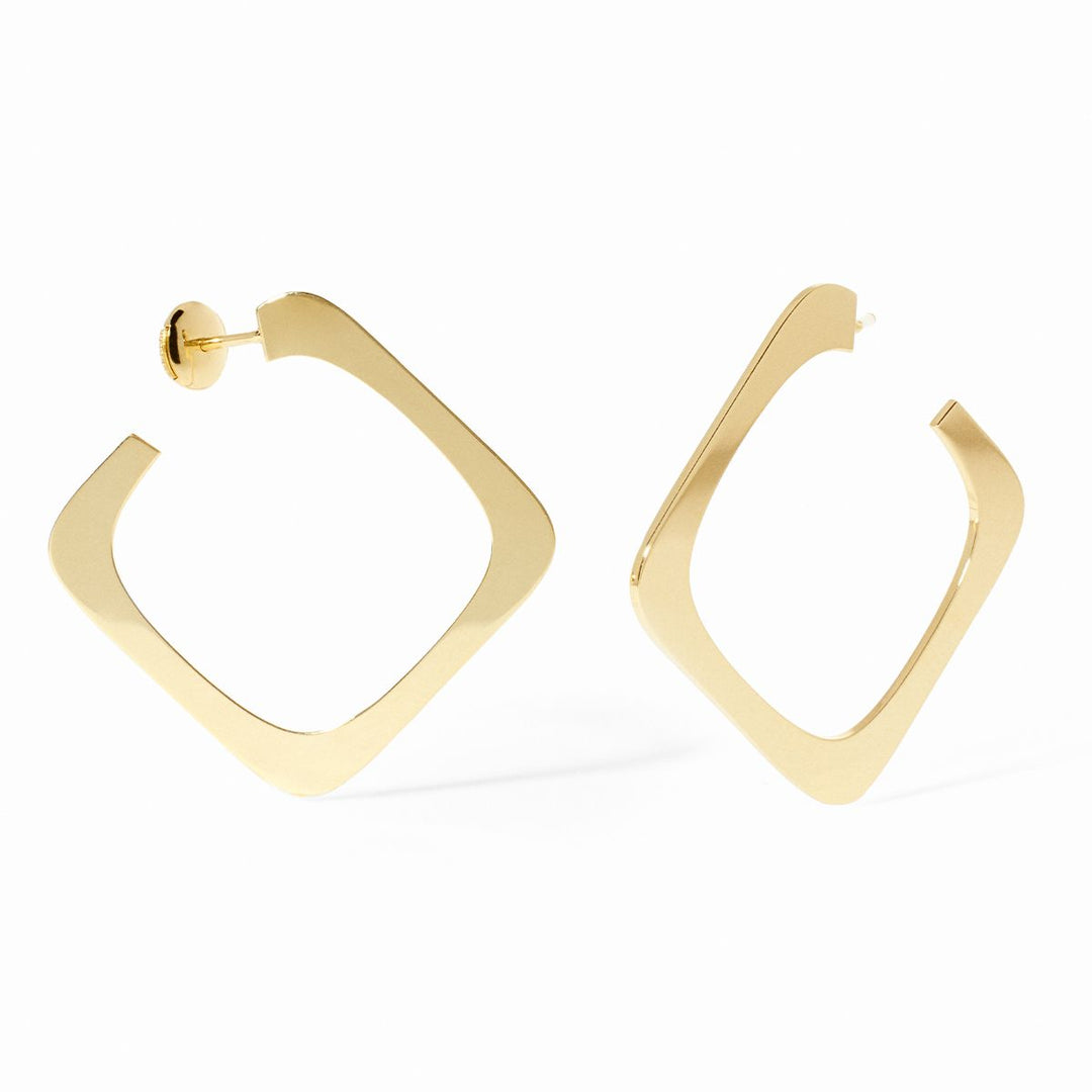 Boucles d'oreilles Créoles dinh van Impression grand modèle en or jaune 18k 814701