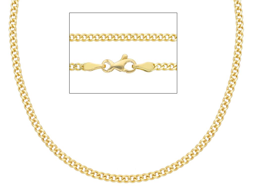 18K yellow gold curb style chain 2.1mm