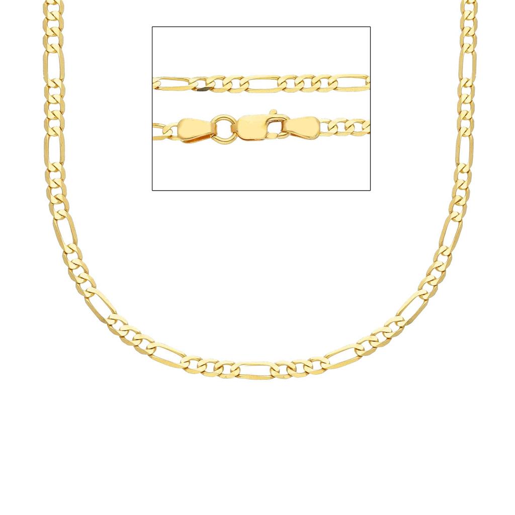 18K yellow gold chain Figaro style 2.5 mm
