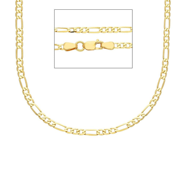 18K yellow gold chain Figaro style 2.5 mm