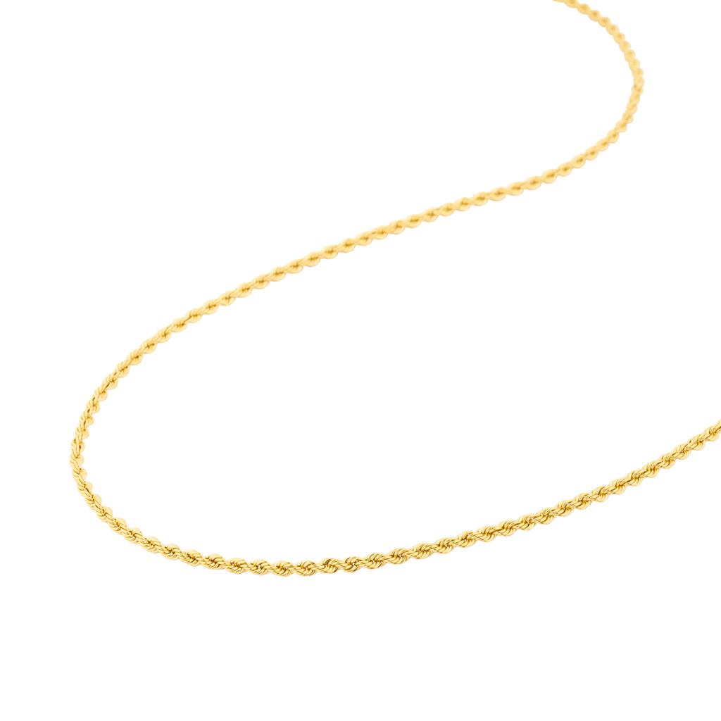 Chaîne en or jaune 18K style Corde 2mm