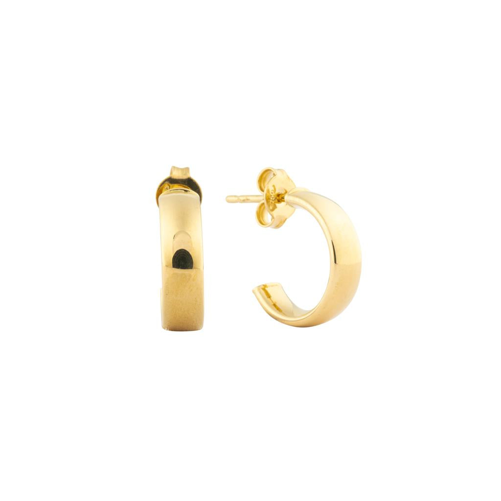 Boucles d'oreilles en or jaune 18k style anneau de 10mm