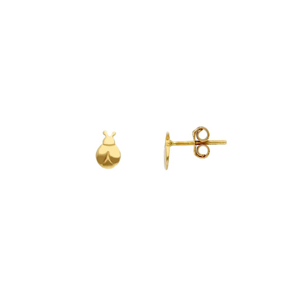 Boucles d'oreilles bébé en or jaune 18K libellule