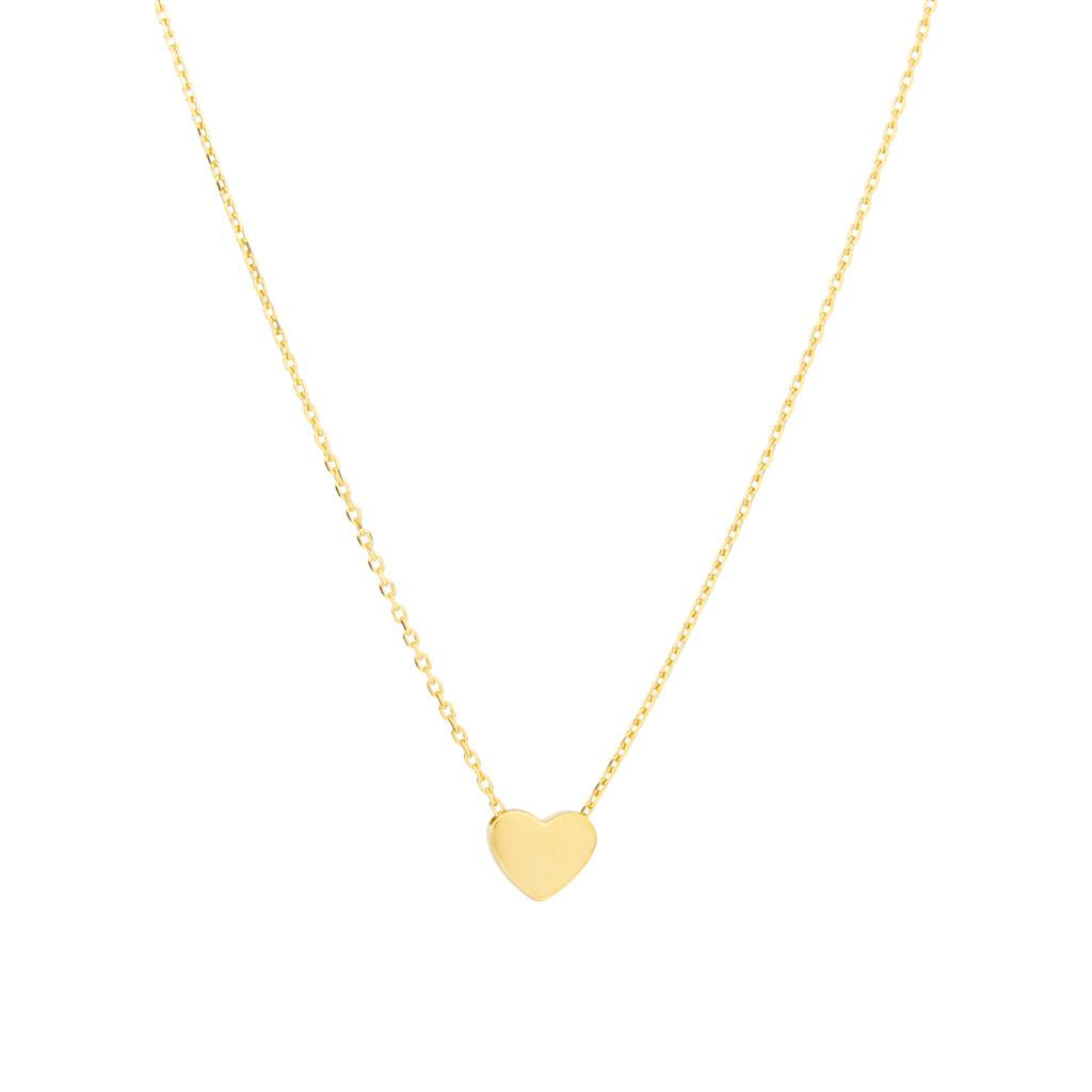 Fancy style 18K yellow gold chain with a heart pendant