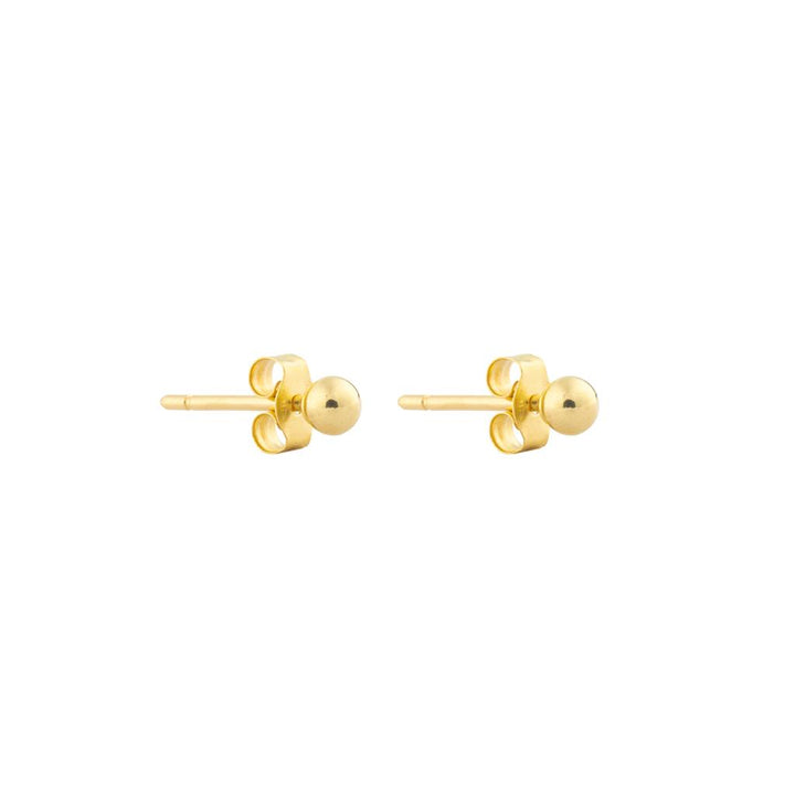 18K yellow gold stud style earrings 3mm