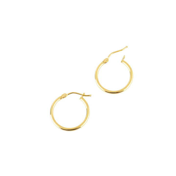 18k yellow gold hoop earrings 15mm