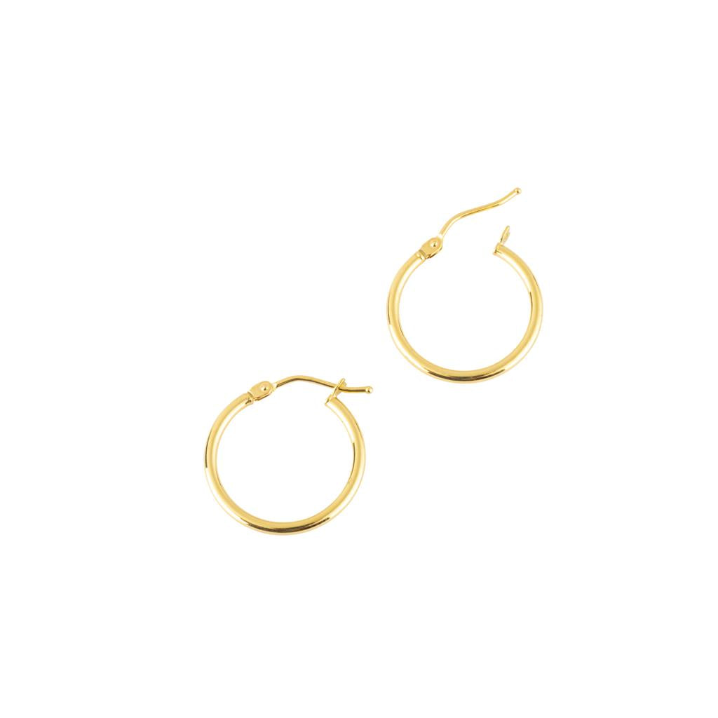 Boucles d'oreilles en or jaune 18K style anneau de 15mm