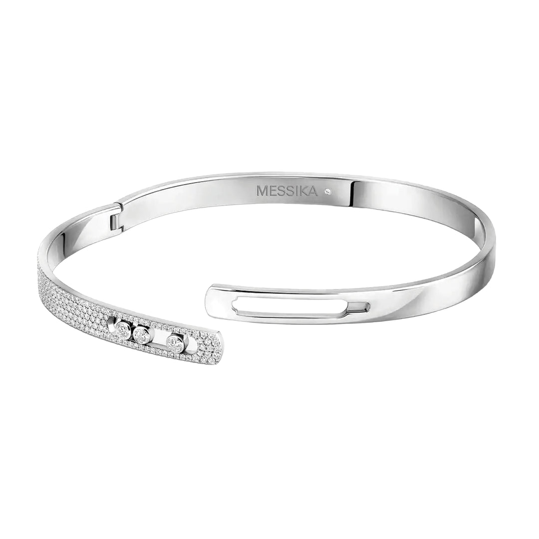 Bracelet Messika Bangle Move Noa PM Semi Pavé en or blanc 18k et diamants 10093-WG