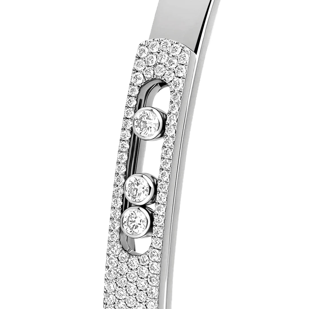 Bracelet Messika Bangle Move Noa PM Semi Pavé en or blanc 18k et diamants 10093-WG