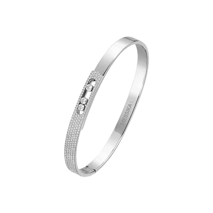 Bracelet Messika Bangle Move Noa PM Semi Pavé en or blanc 18k et diamants 10093-WG