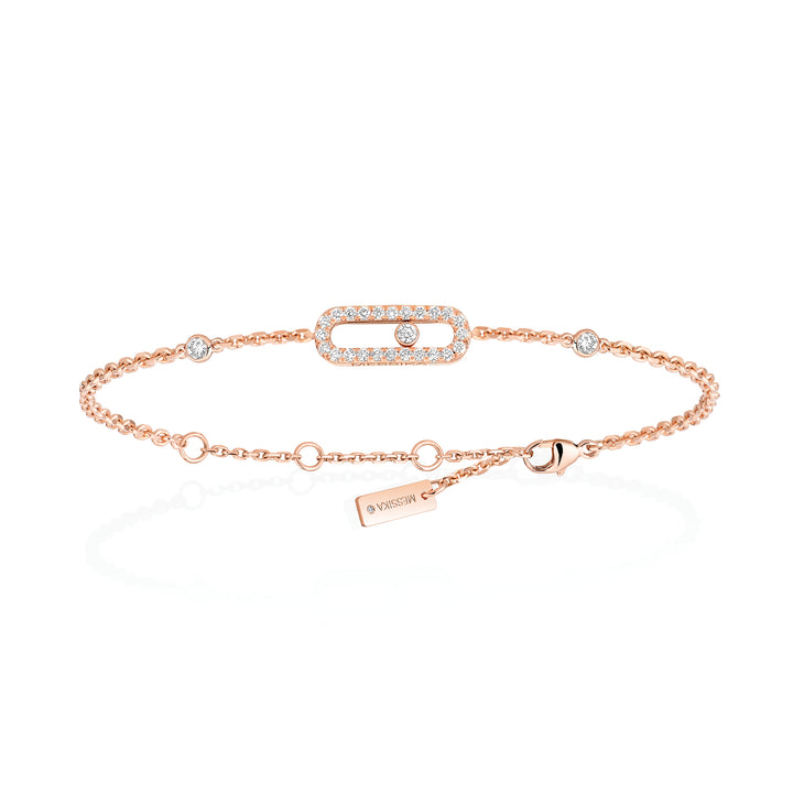 Bracelet Messika Move Uno Pavé en or rose 18k et diamants 04706-PG