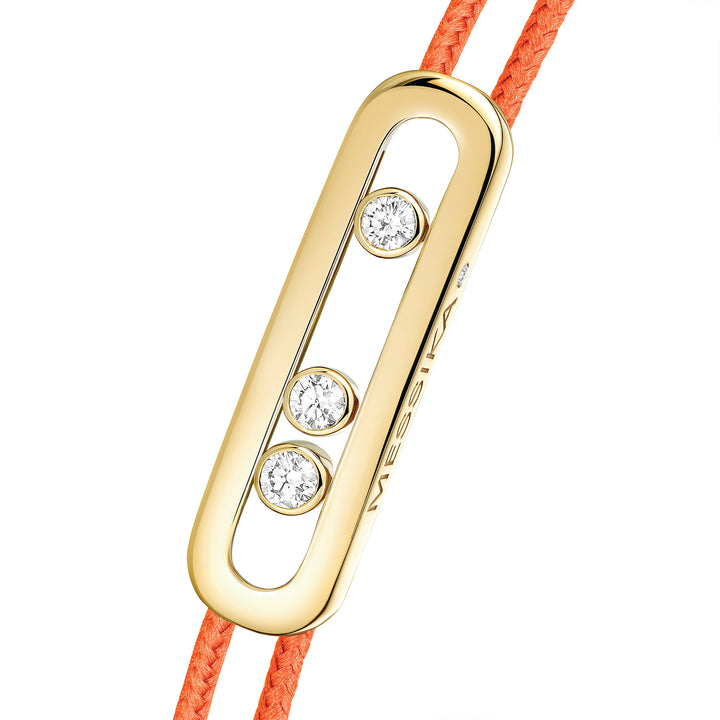 Bracelet Messika Care(s) cordon orange or jaune 18k et diamants 14660-YG