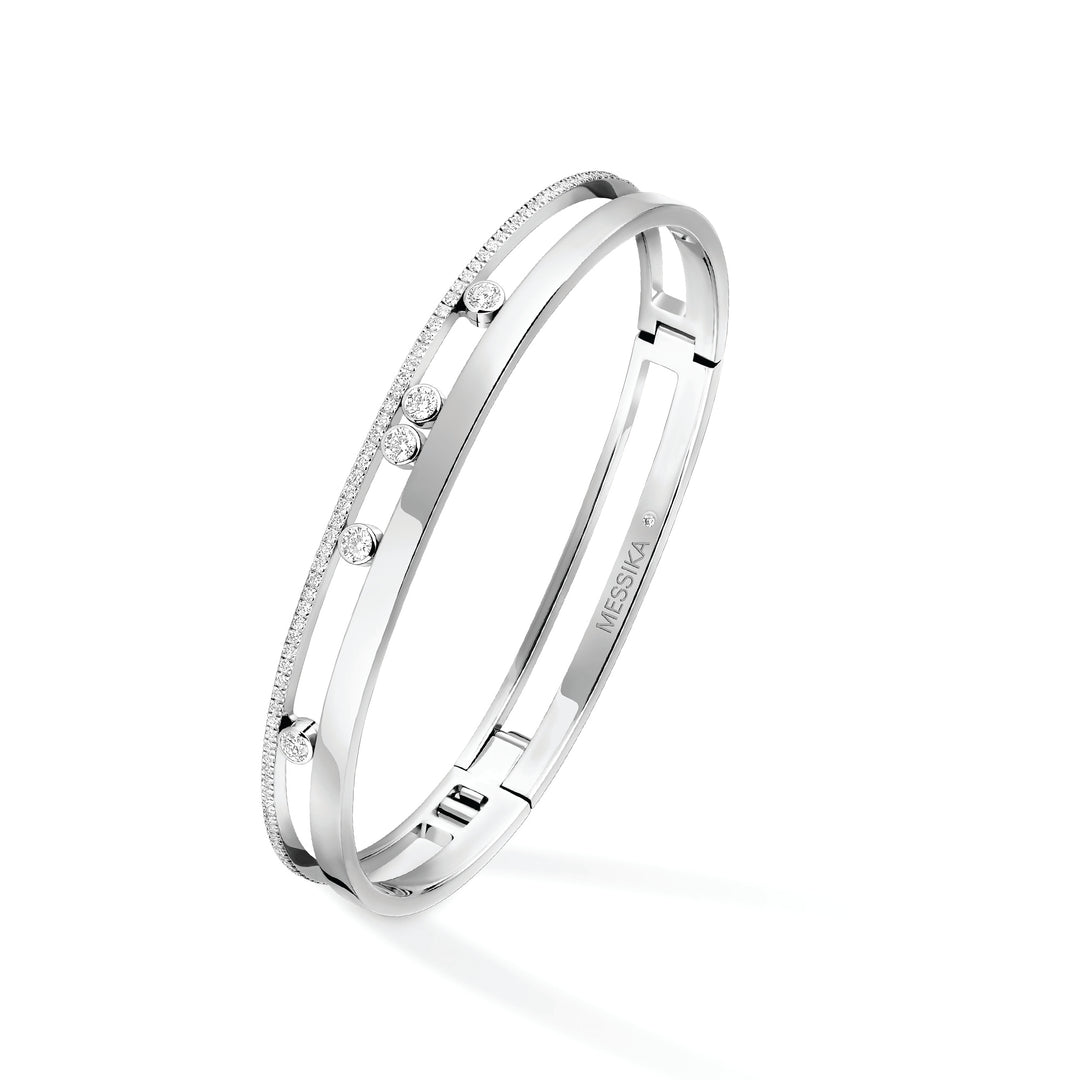 Bracelet Messika Bangle Move Romane en or blanc 18k et diamants 06514-WG
