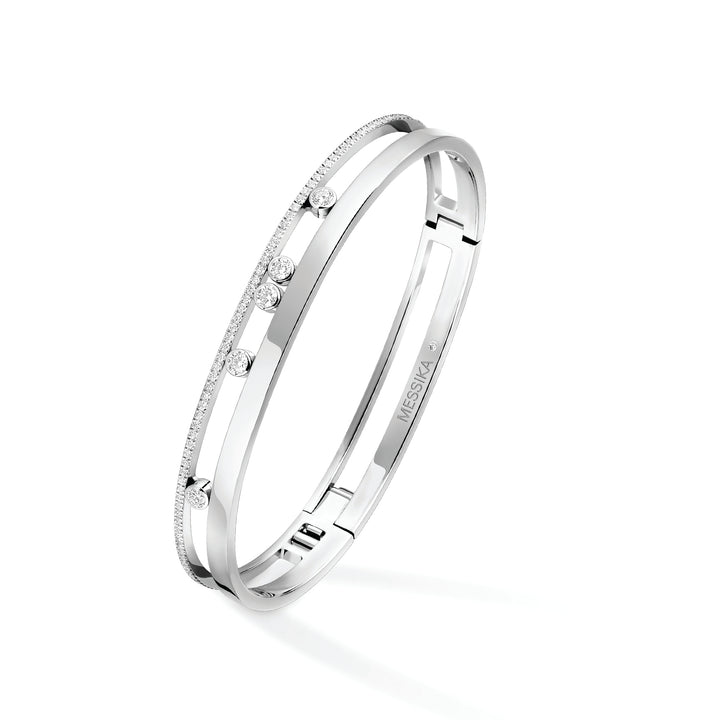 Bracelet Messika Bangle Move Romane en or blanc 18k et diamants 06514-WG
