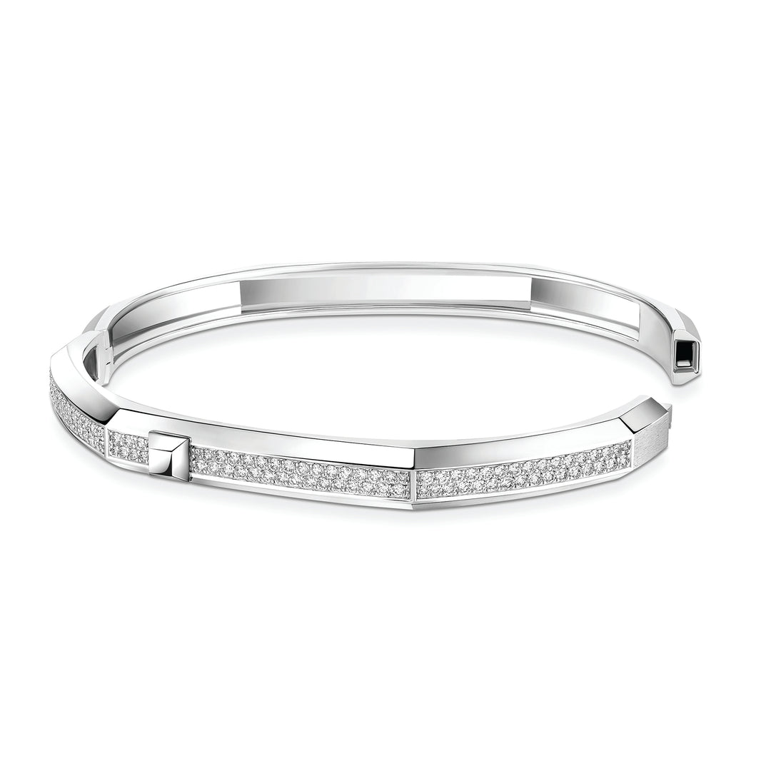 Bracelet Messika Moderniste pavé en or blanc 18k et diamants 14572-WG