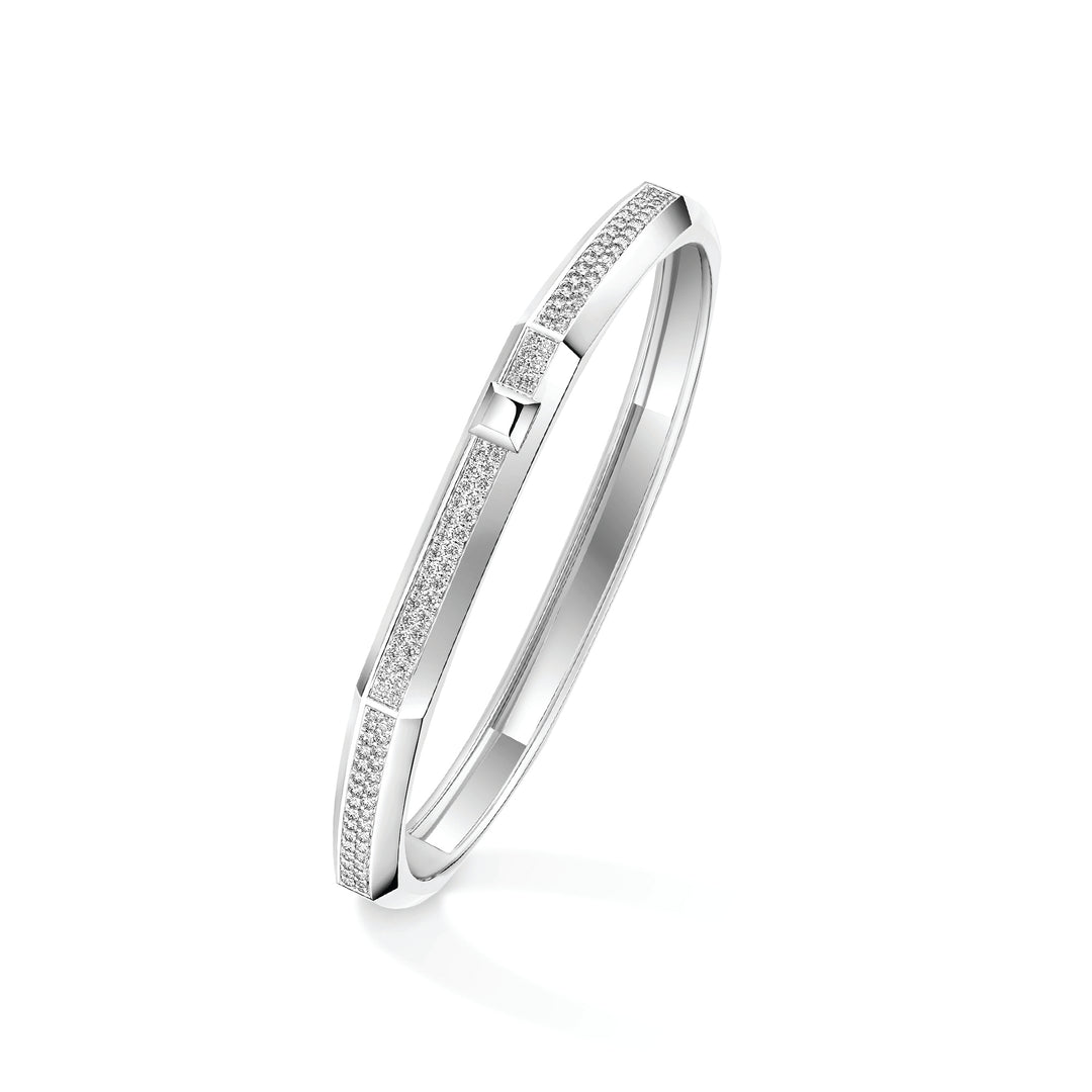 Bracelet Messika Moderniste pavé en or blanc 18k et diamants 14572-WG