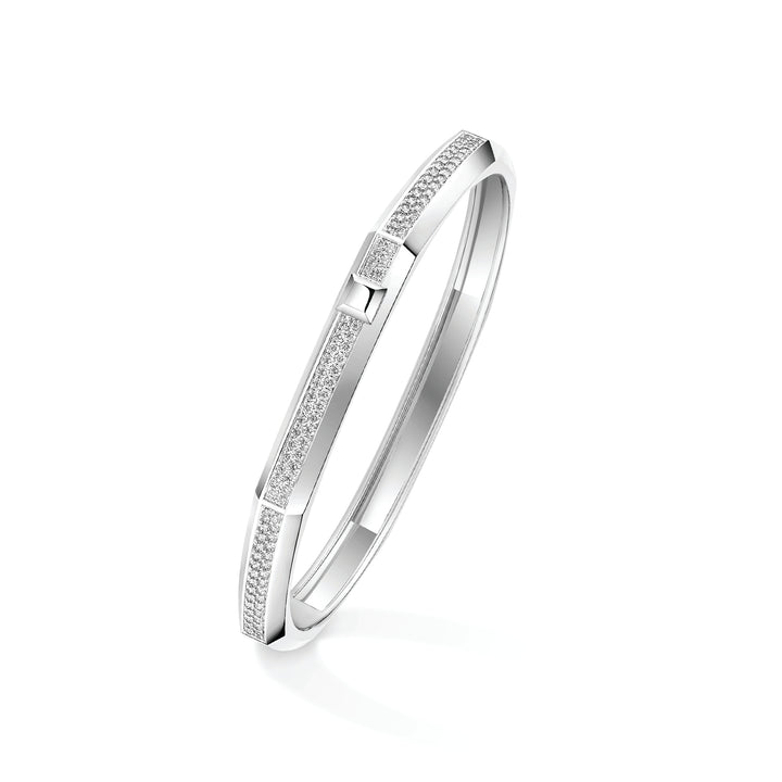 Bracelet Messika Moderniste pavé en or blanc 18k et diamants 14572-WG