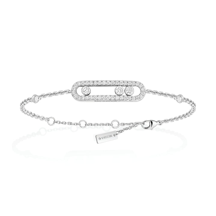 Bracelet Messika Baby Move Pavé en or blanc 18k et diamants 04325-WG