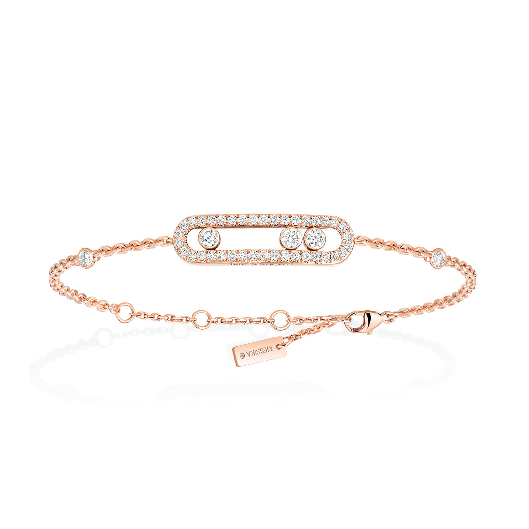 Bracelet Messika Baby Move Pavé en or rose 18k et diamants 04325-PG
