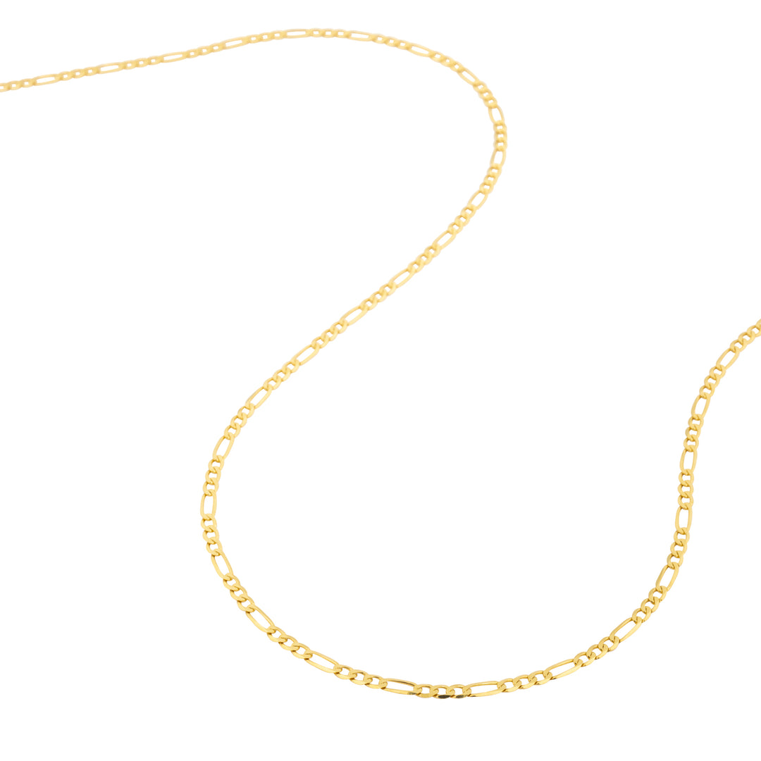 Chaîne en or jaune 18K style figaro de 2,5 mm