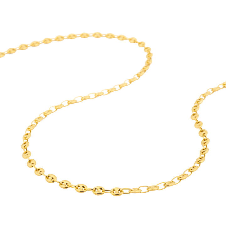 Chaîne en or jaune 18K style marina de 4 mm