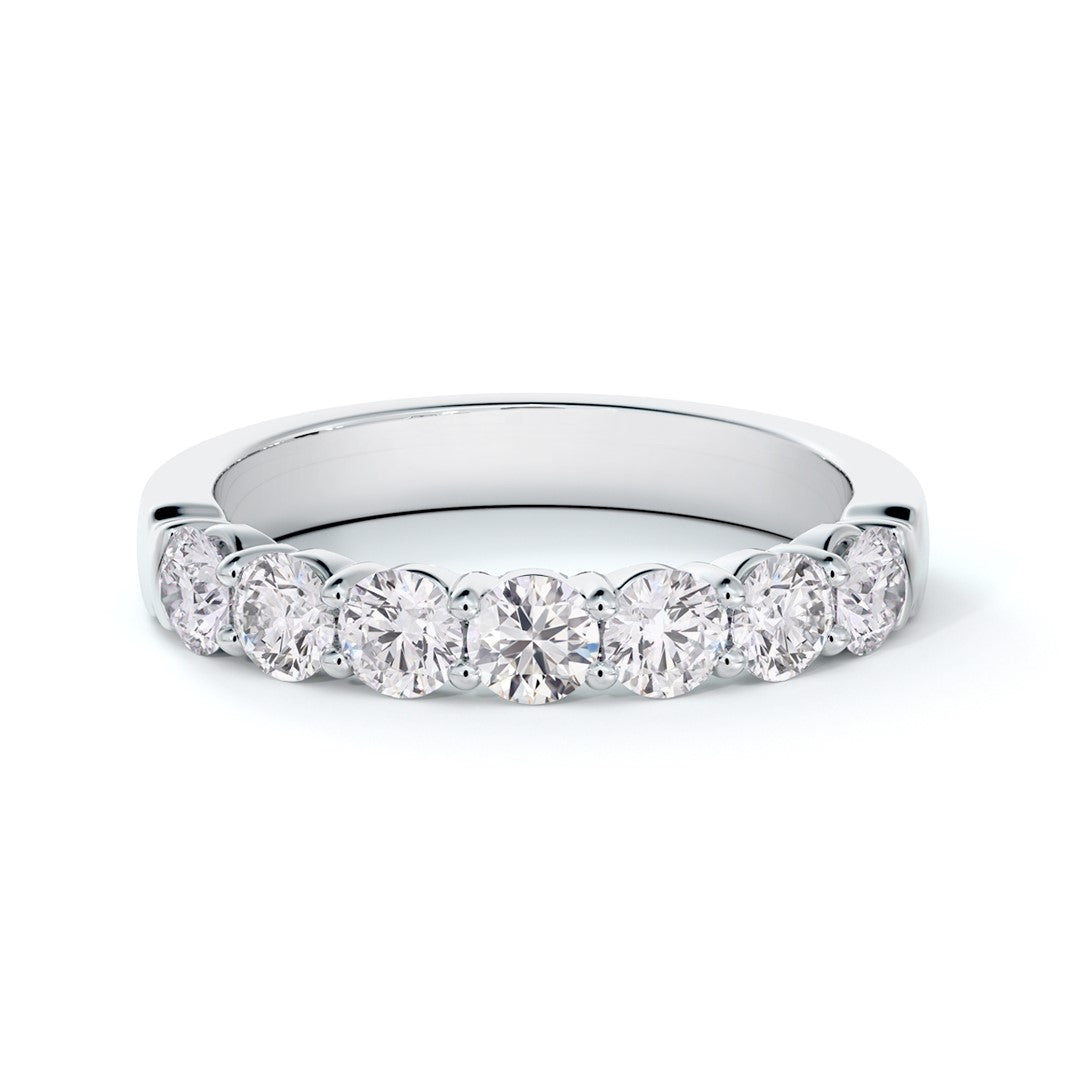 Forevermark anniversary ring in 18K white gold set with diamonds
