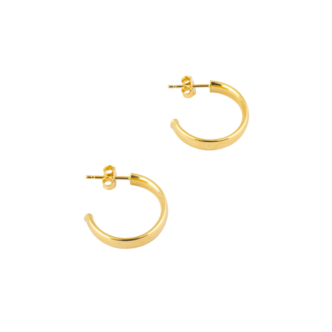 Boucles d'oreilles en or jaune 18K style anneau 15mm